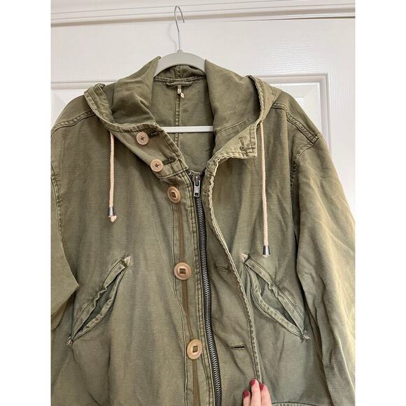 Free People Green Utility Joshua Tree Hooded Oversized Jacket - Picture 4 of 9